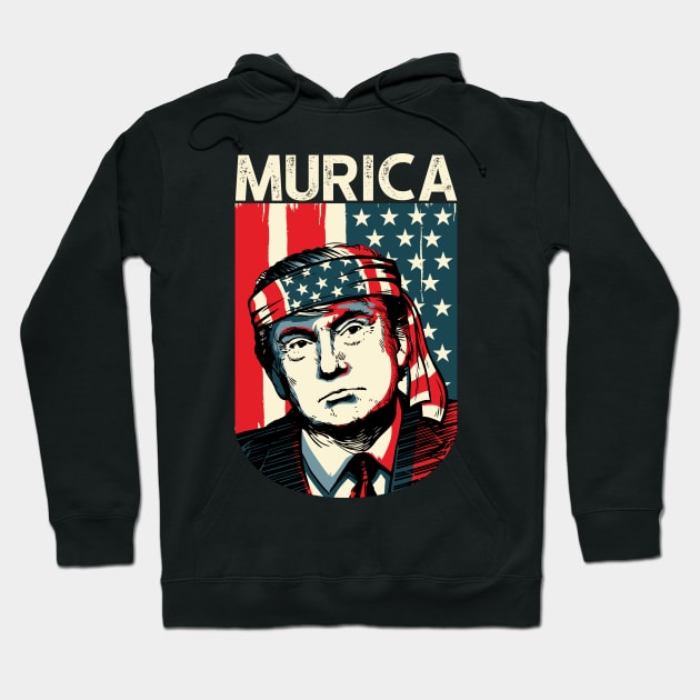 4th of July Trump Murica Merica USA Independence Day Hoodie by ghsp